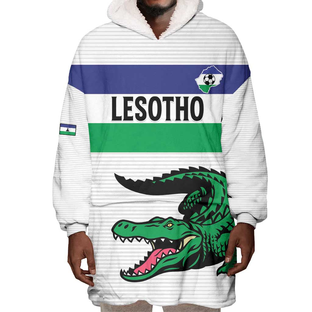 Custom Lesotho Football Wearable Blanket Hoodie Go Likuena Go LT15