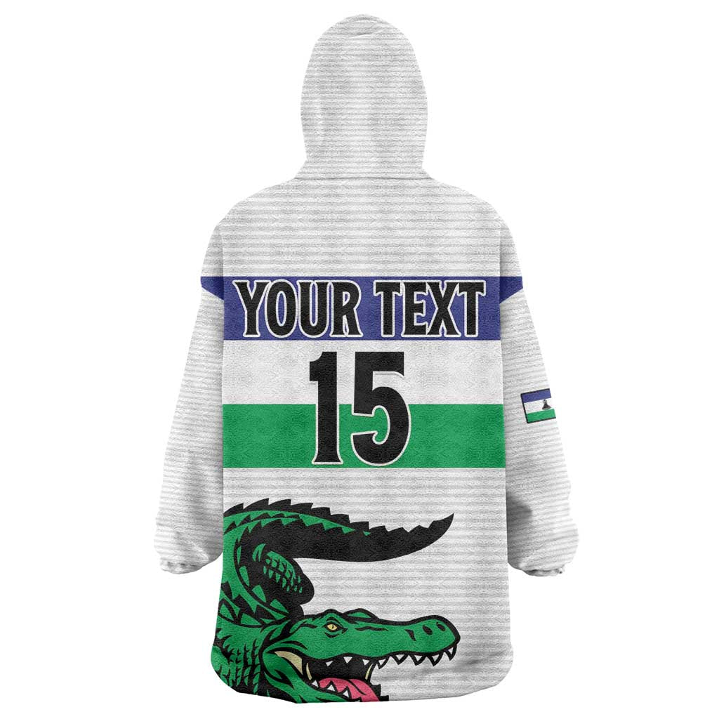 Custom Lesotho Football Wearable Blanket Hoodie Go Likuena Go LT15