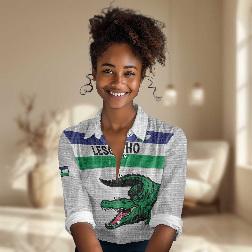 Custom Lesotho Football Women Casual Shirt Go Likuena Go LT15