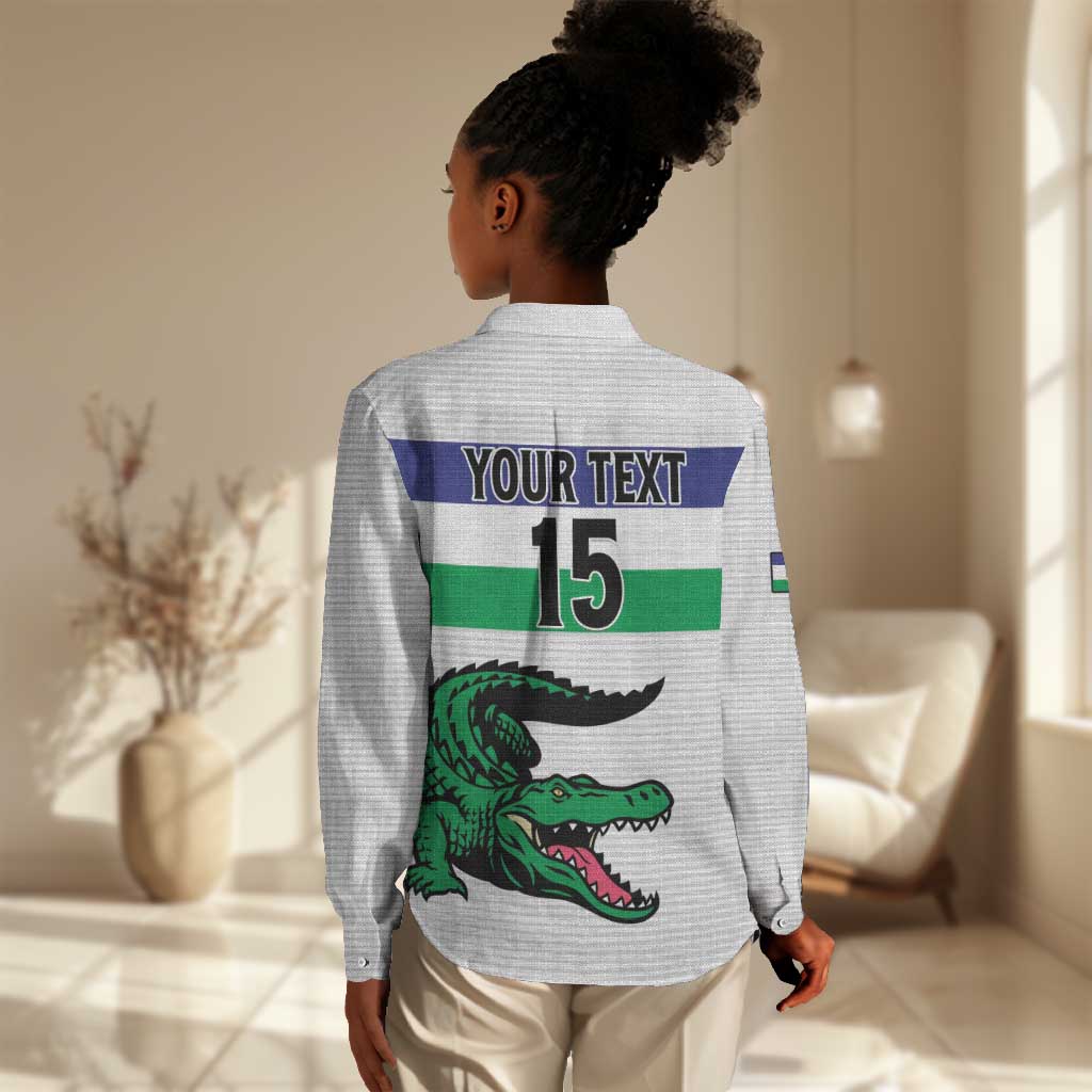 Custom Lesotho Football Women Casual Shirt Go Likuena Go LT15