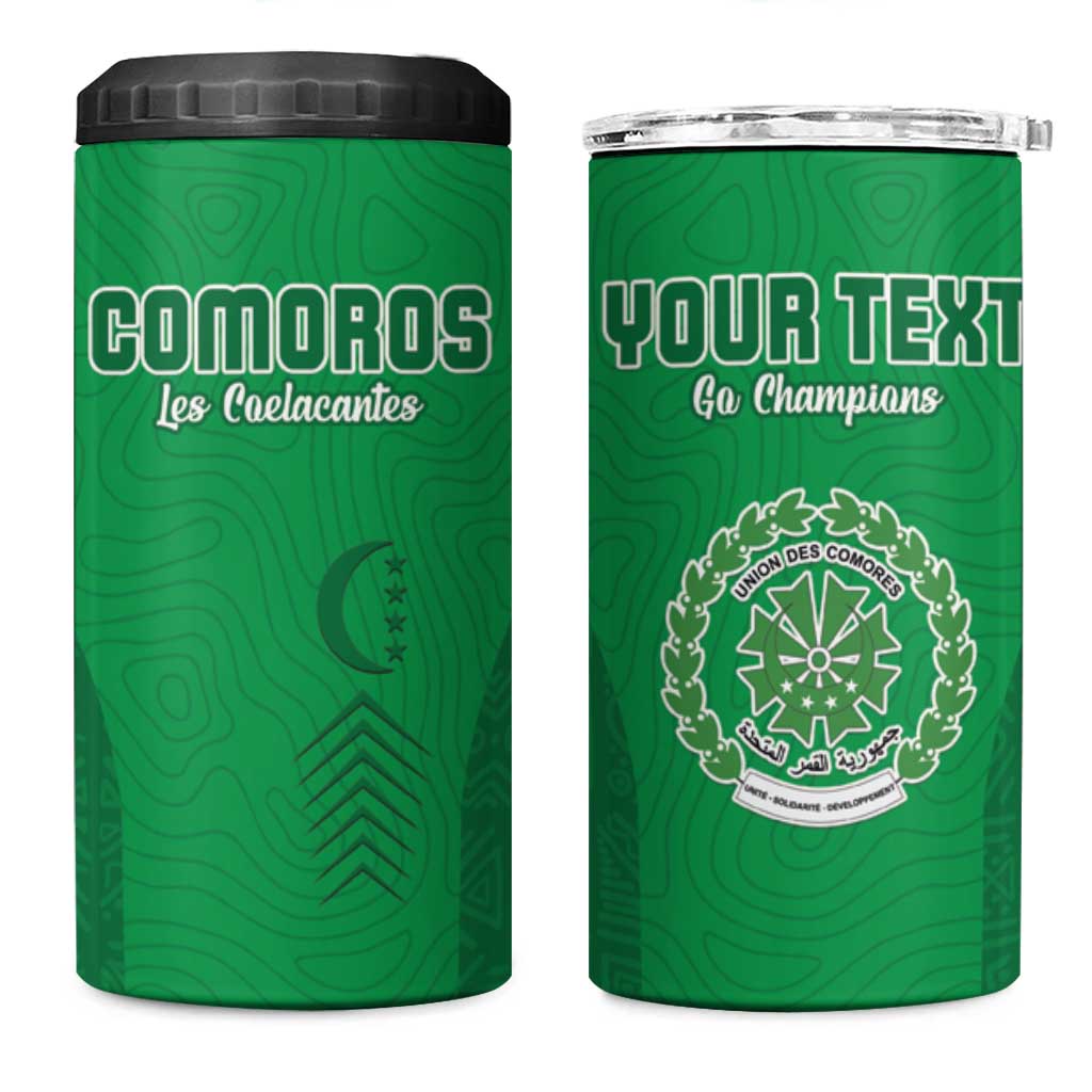 Custom Comoros Football 4 in 1 Can Cooler Tumbler Go Les Coelacantes LT15