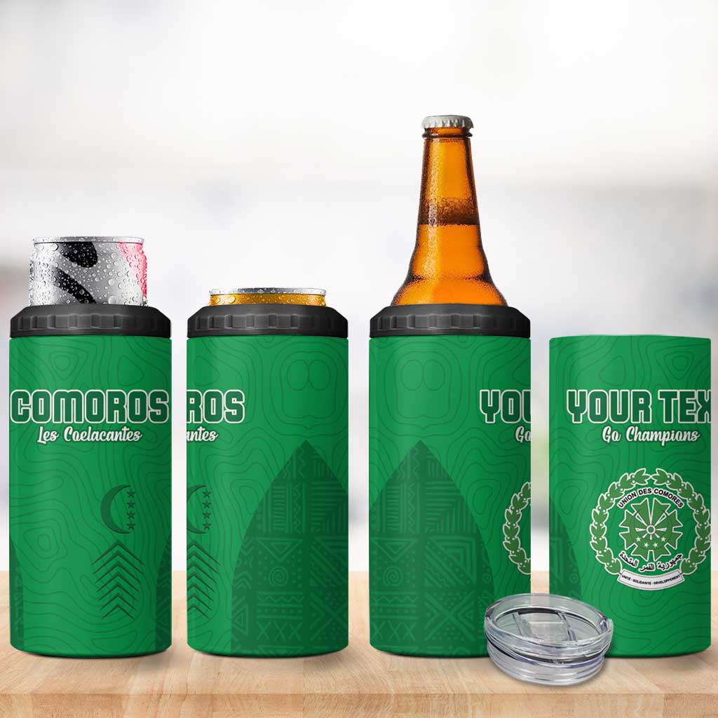 Custom Comoros Football 4 in 1 Can Cooler Tumbler Go Les Coelacantes LT15