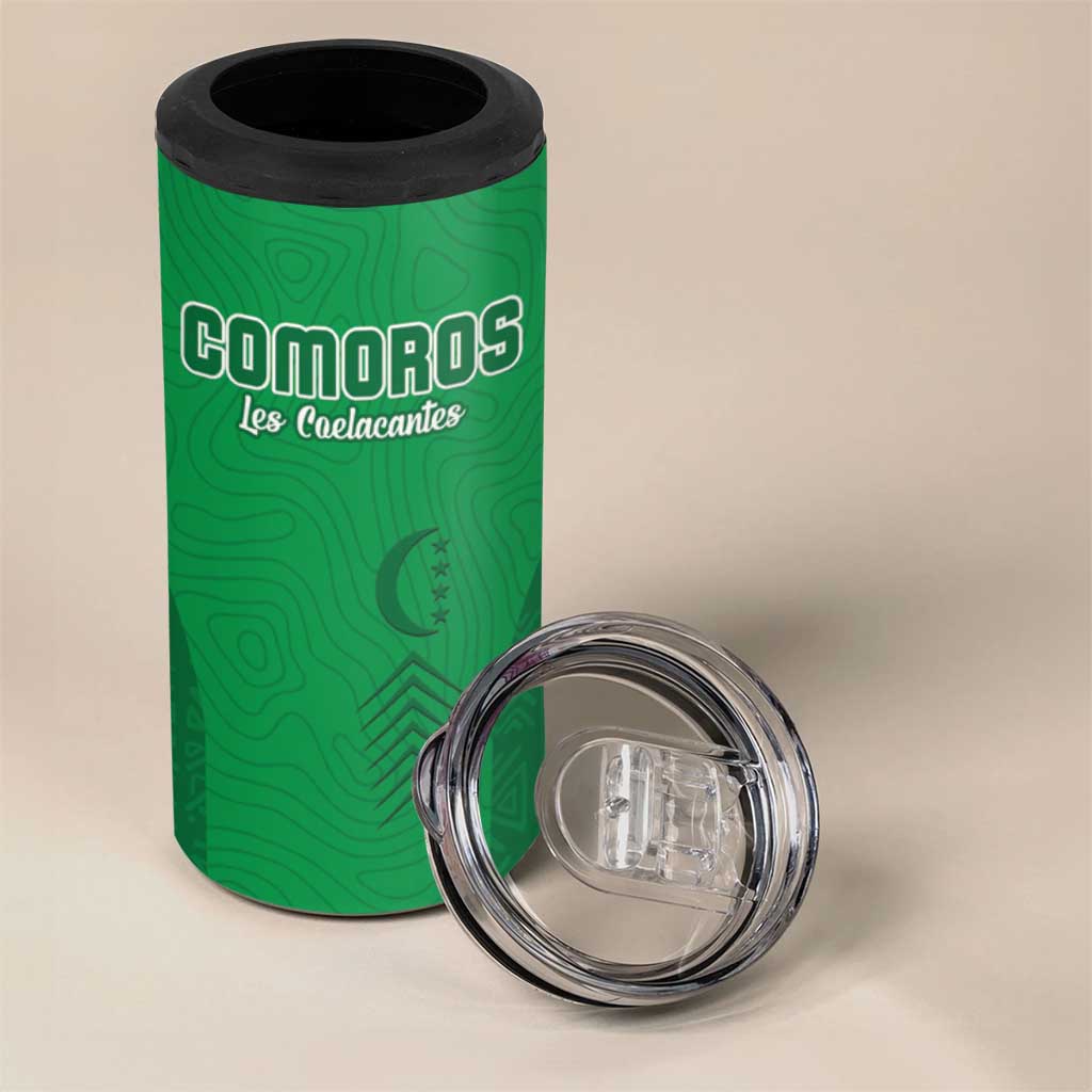 Custom Comoros Football 4 in 1 Can Cooler Tumbler Go Les Coelacantes LT15