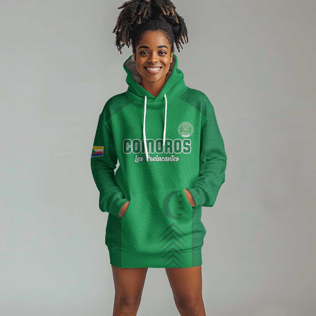 Custom Comoros Football Hoodie Dress Go Les Coelacantes LT15