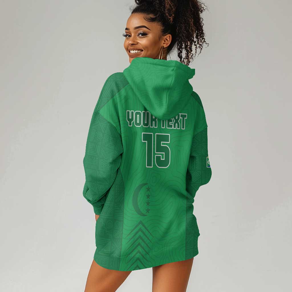 Custom Comoros Football Hoodie Dress Go Les Coelacantes LT15