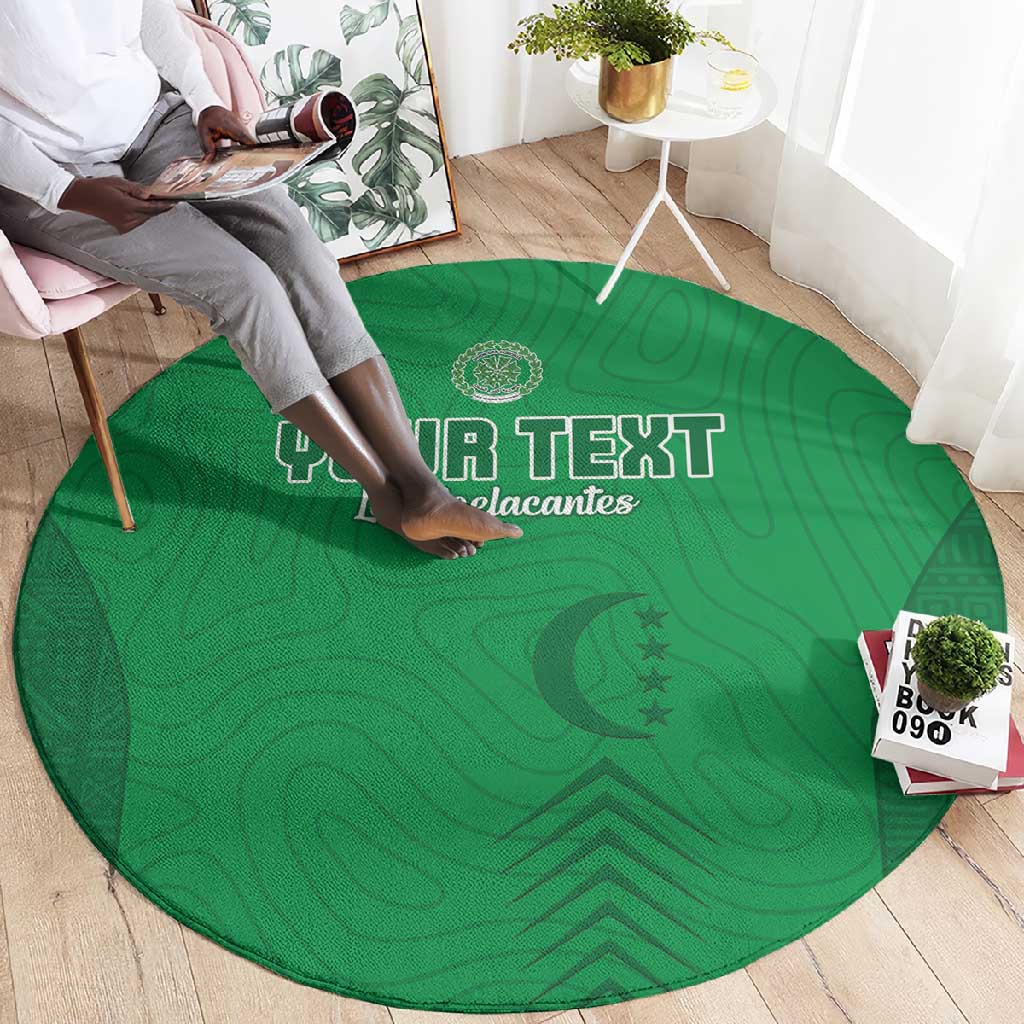 Custom Comoros Football Round Carpet Go Les Coelacantes LT15