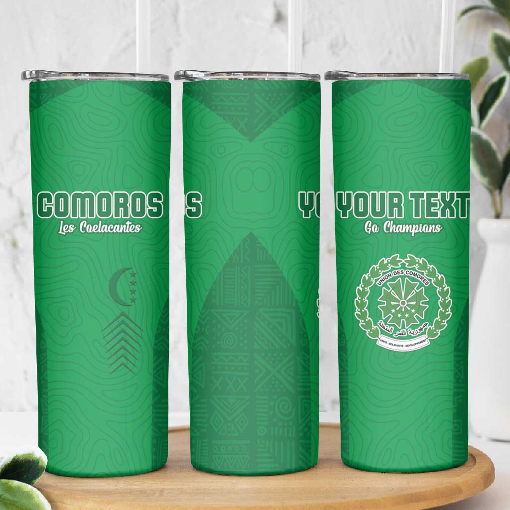 Custom Comoros Football Skinny Tumbler Go Les Coelacantes LT15