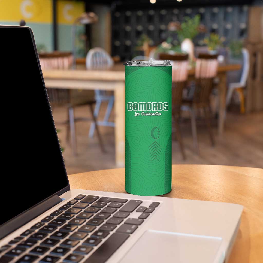 Custom Comoros Football Skinny Tumbler Go Les Coelacantes LT15