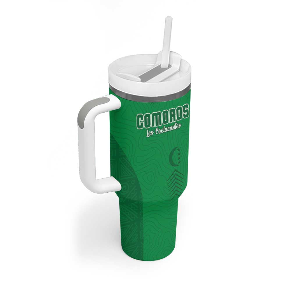 Custom Comoros Football Tumbler With Handle Go Les Coelacantes LT15