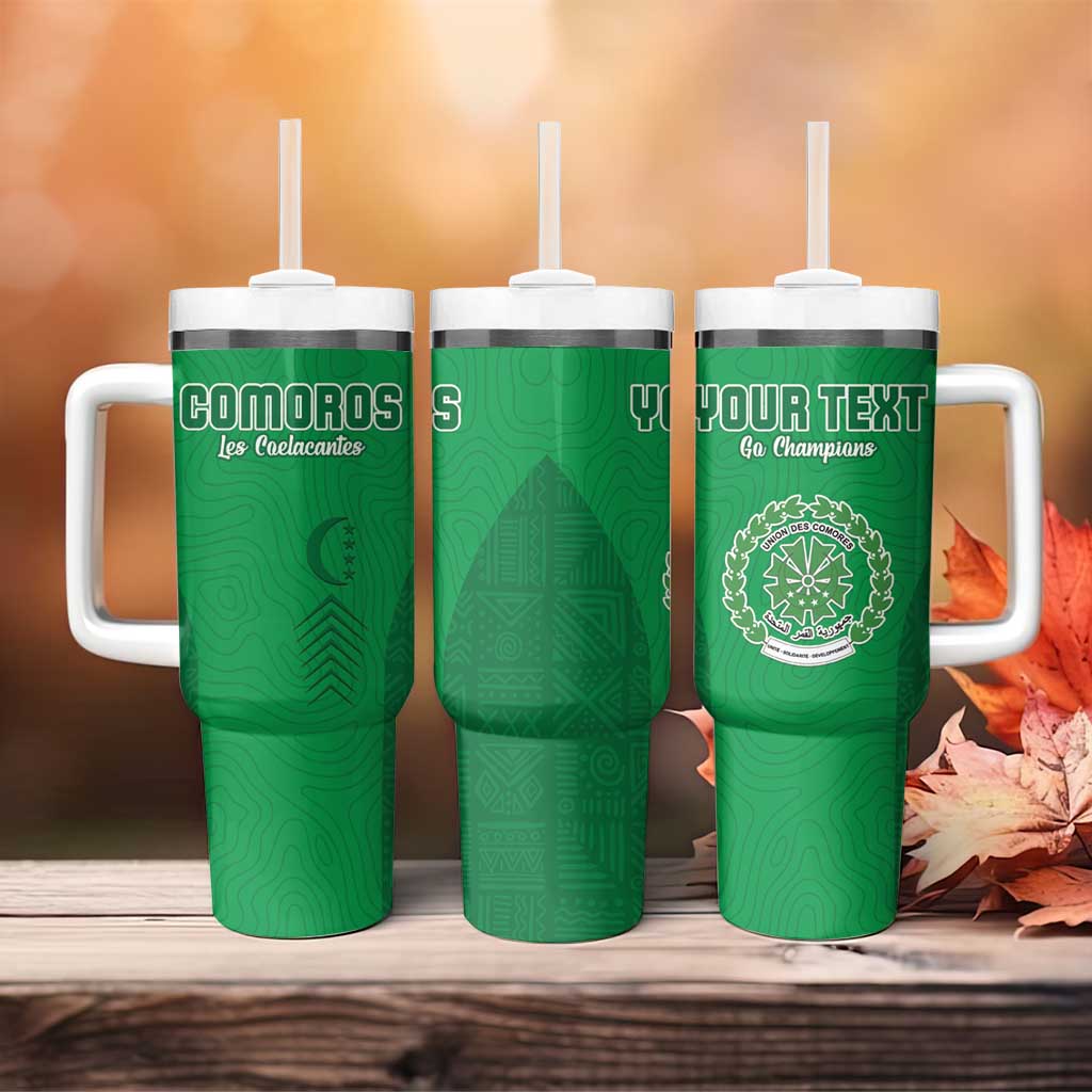Custom Comoros Football Tumbler With Handle Go Les Coelacantes LT15