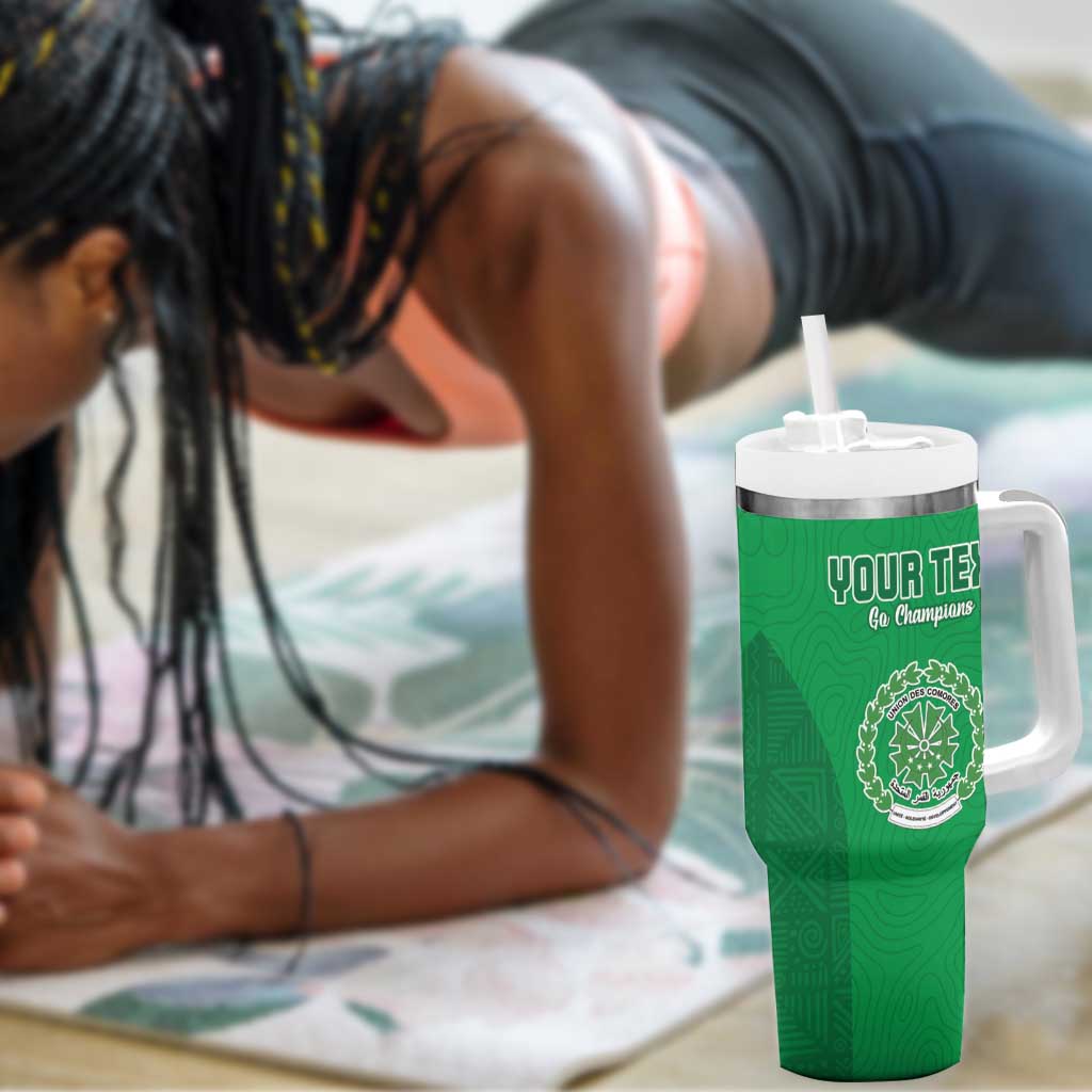 Custom Comoros Football Tumbler With Handle Go Les Coelacantes LT15
