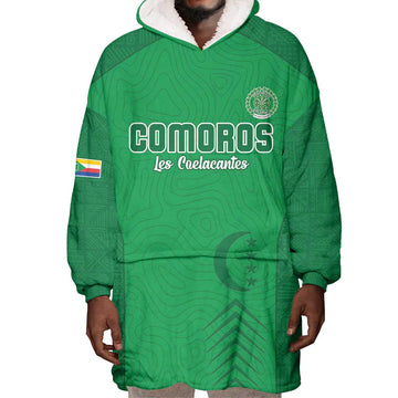 Custom Comoros Football Wearable Blanket Hoodie Go Les Coelacantes LT15