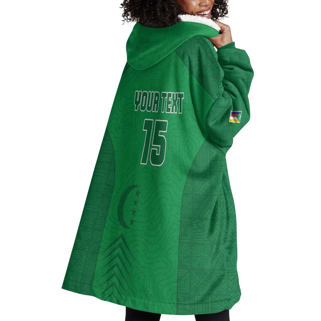Custom Comoros Football Wearable Blanket Hoodie Go Les Coelacantes LT15