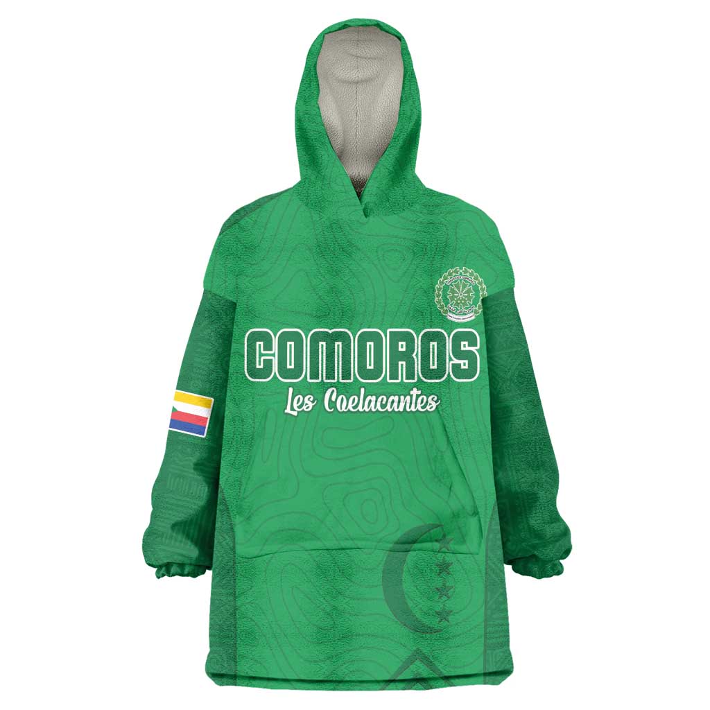 Custom Comoros Football Wearable Blanket Hoodie Go Les Coelacantes LT15