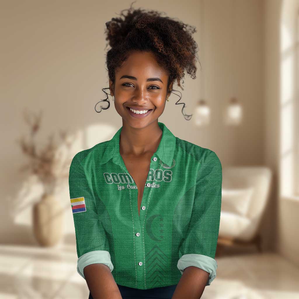 Custom Comoros Football Women Casual Shirt Go Les Coelacantes LT15