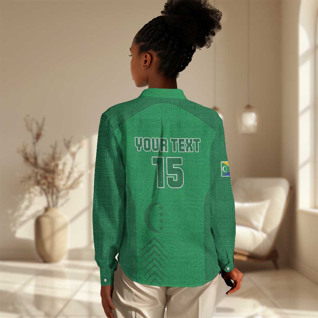 Custom Comoros Football Women Casual Shirt Go Les Coelacantes LT15