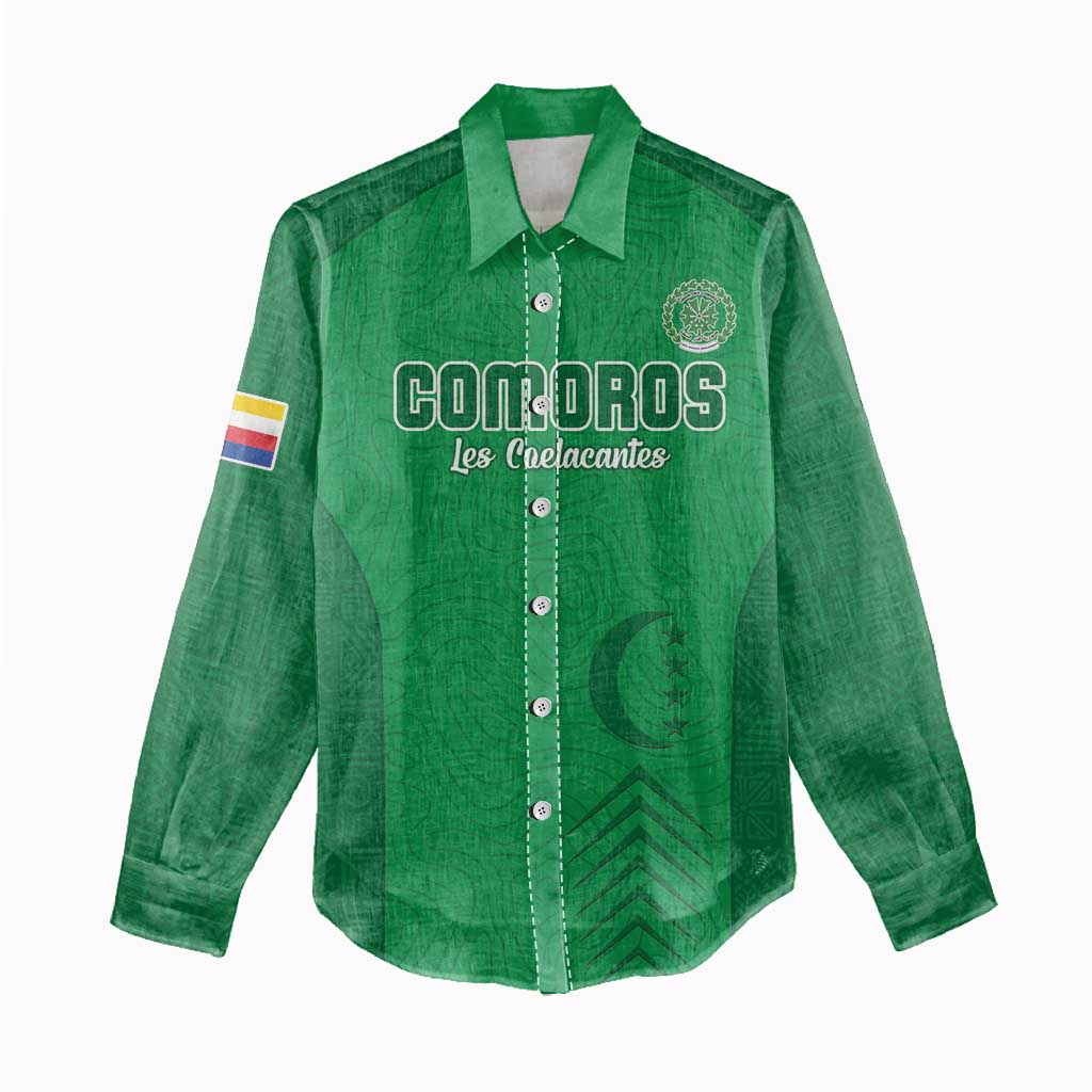Custom Comoros Football Women Casual Shirt Go Les Coelacantes LT15