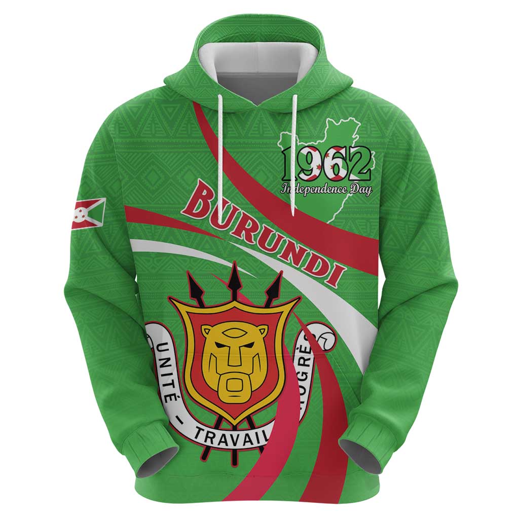 Personalized Burundi Independence Day Hoodie Coat Of Arms With Map LT15
