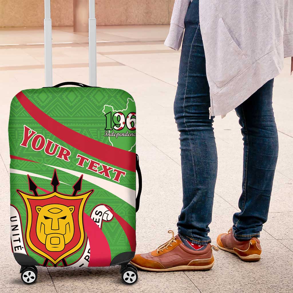 Personalized Burundi Independence Day Luggage Cover Coat Of Arms With Map LT15