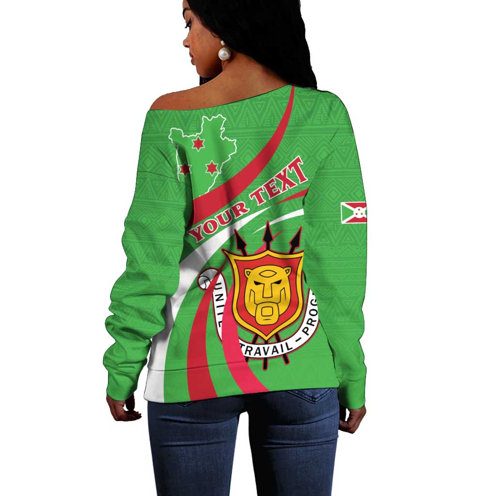 Personalized Burundi Off Shoulder Sweater 63rd Anniversary of Independence LT15