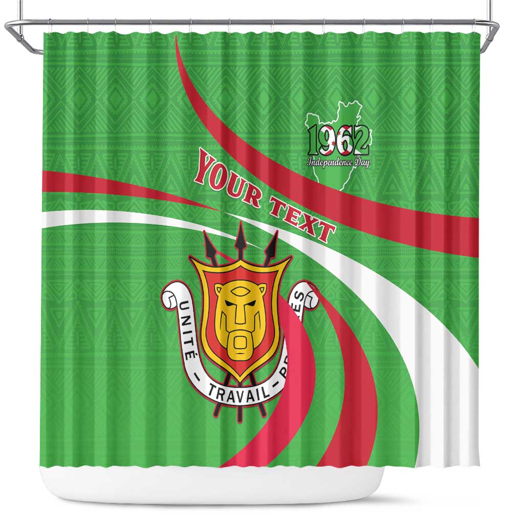 Personalized Burundi Independence Day Shower Curtain Coat Of Arms With Map LT15