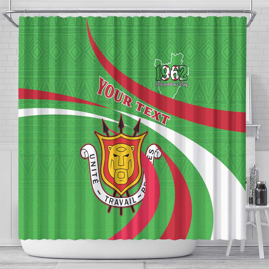 Personalized Burundi Independence Day Shower Curtain Coat Of Arms With Map LT15