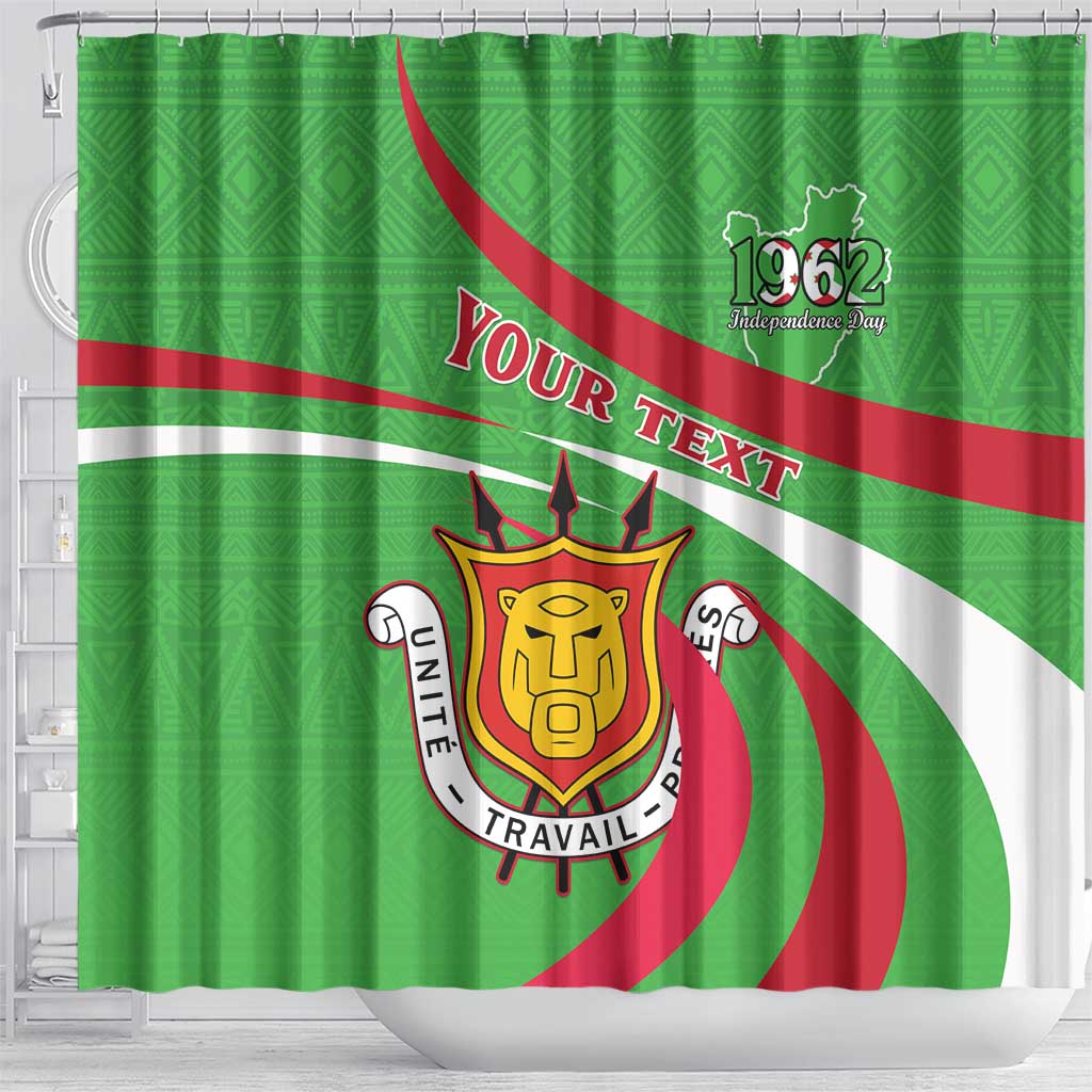 Personalized Burundi Independence Day Shower Curtain Coat Of Arms With Map LT15