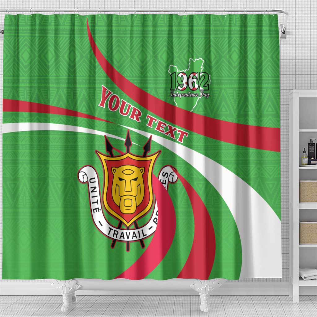 Personalized Burundi Independence Day Shower Curtain Coat Of Arms With Map LT15