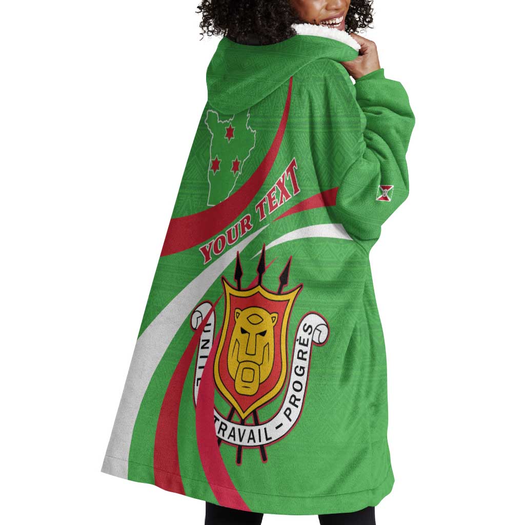 Personalized Burundi Wearable Blanket Hoodie 63rd Anniversary of Independence LT15