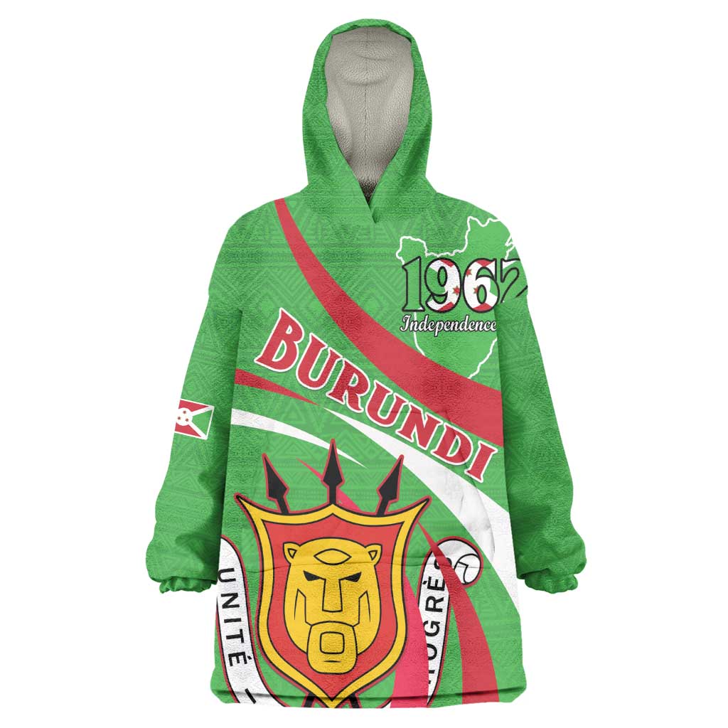 Personalized Burundi Wearable Blanket Hoodie 63rd Anniversary of Independence LT15