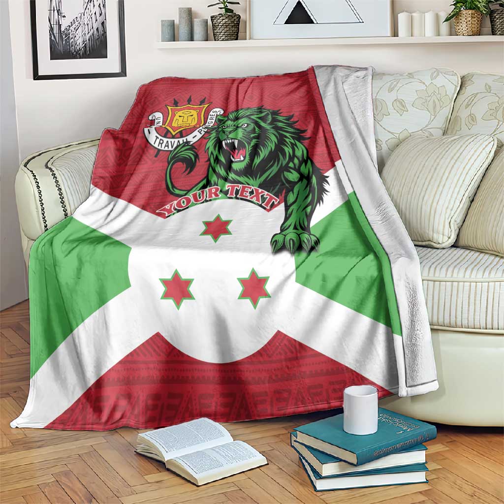 Personalized Jamhuri ya Burundi Blanket Lion With Coat Of Arms - Flag Style LT15