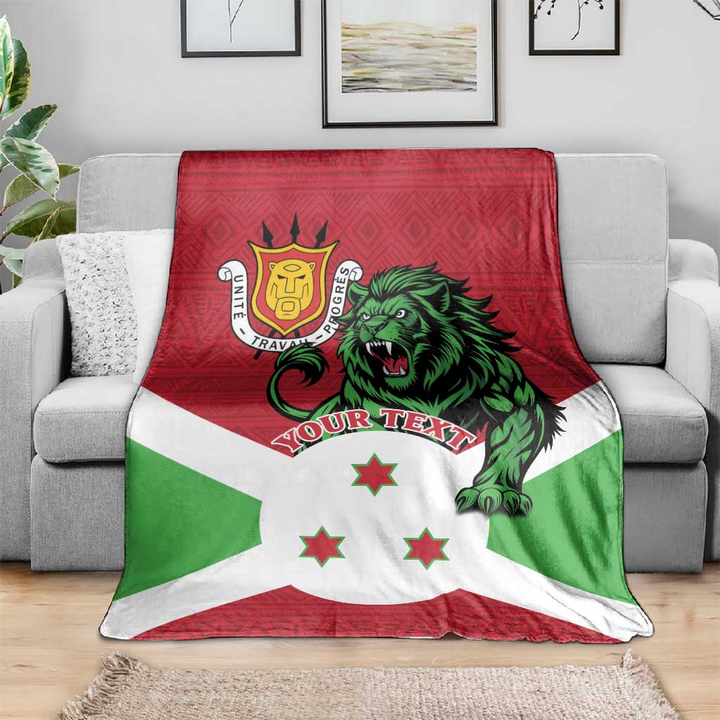 Personalized Jamhuri ya Burundi Blanket Lion With Coat Of Arms - Flag Style LT15