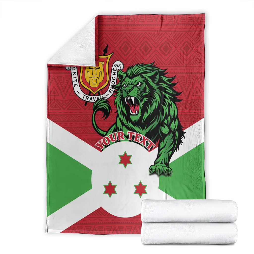 Personalized Jamhuri ya Burundi Blanket Lion With Coat Of Arms - Flag Style LT15