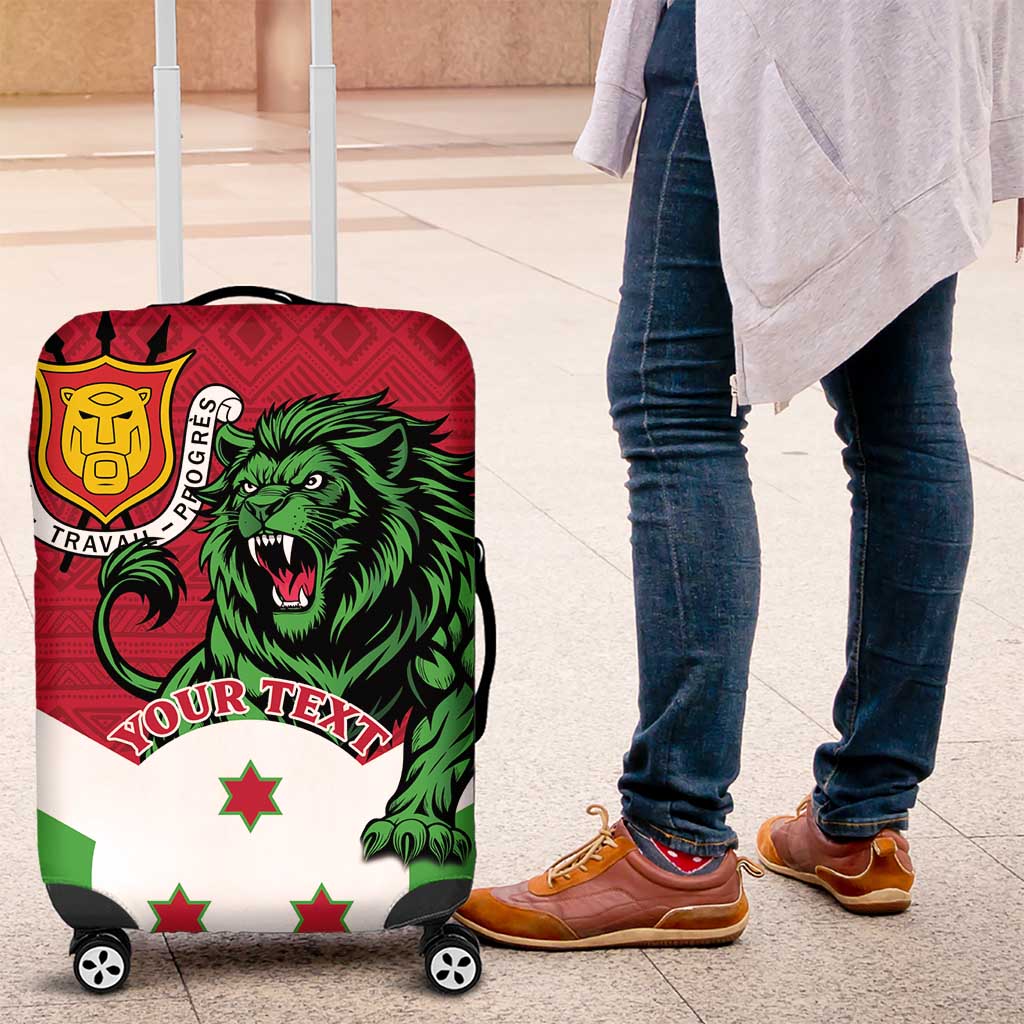 Personalized Burundi Luggage Cover Lion and Coat Of Arms - Flag Style LT15