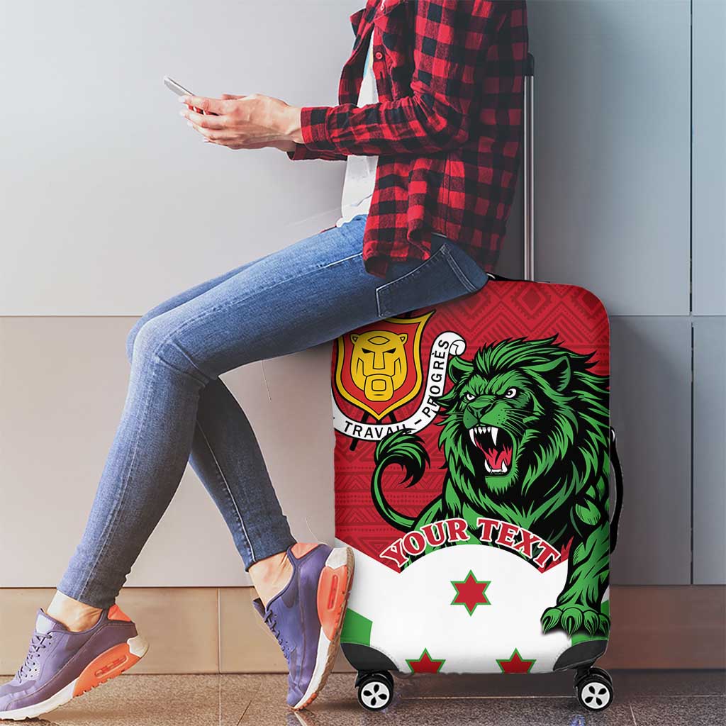 Personalized Burundi Luggage Cover Lion and Coat Of Arms - Flag Style LT15