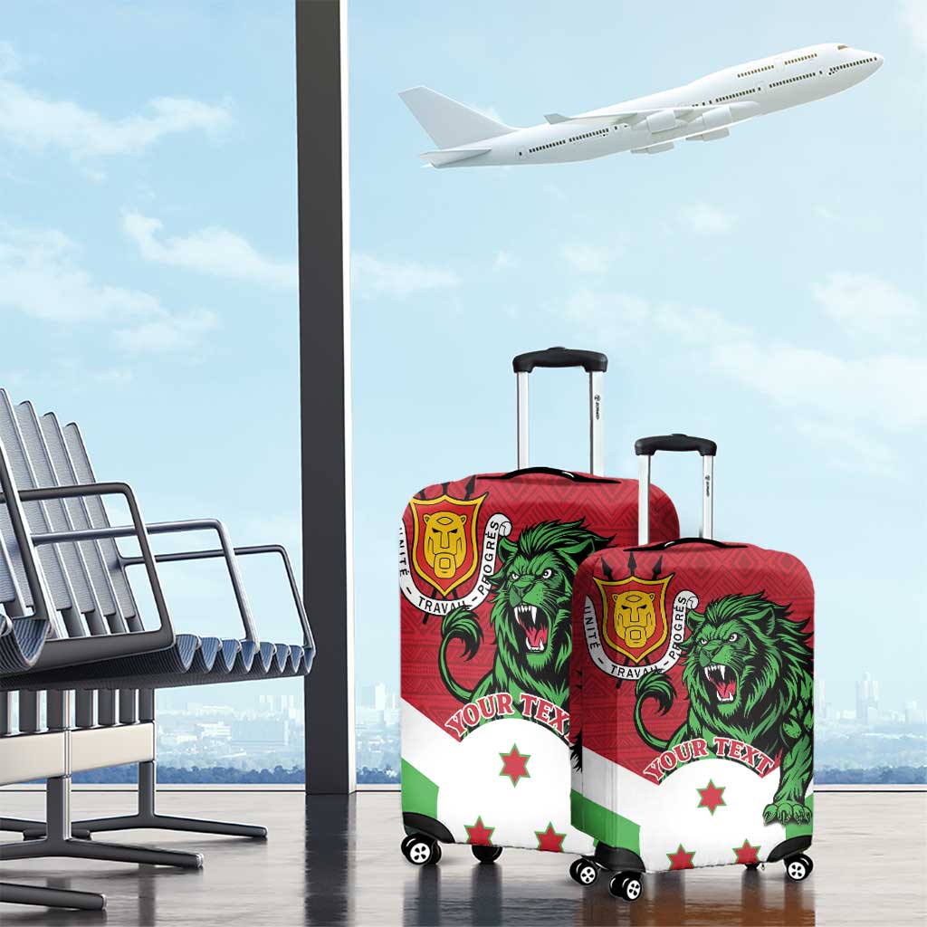 Personalized Burundi Luggage Cover Lion and Coat Of Arms - Flag Style LT15