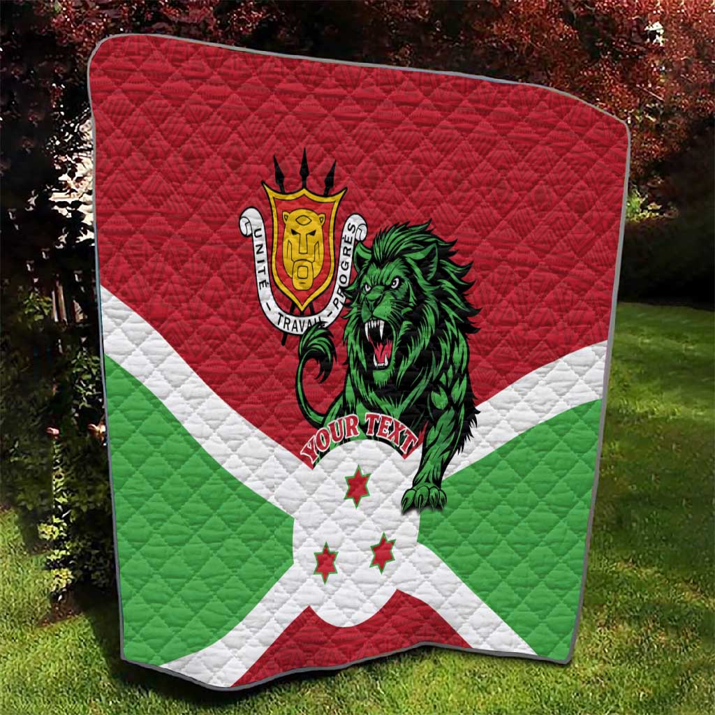 Personalized Jamhuri ya Burundi Quilt Lion With Coat Of Arms - Flag Style LT15