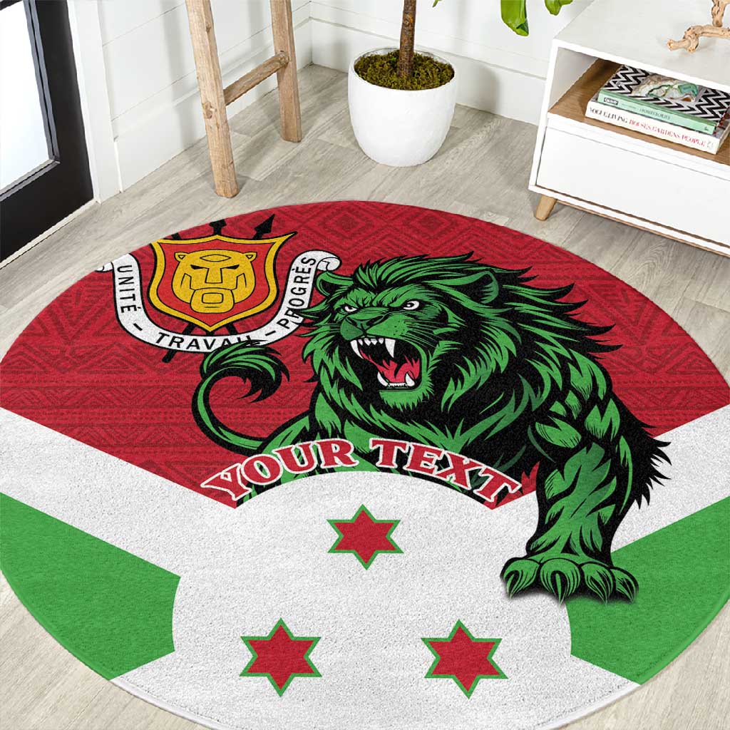 Personalized Jamhuri ya Burundi Round Carpet Lion With Coat Of Arms - Flag Style LT15