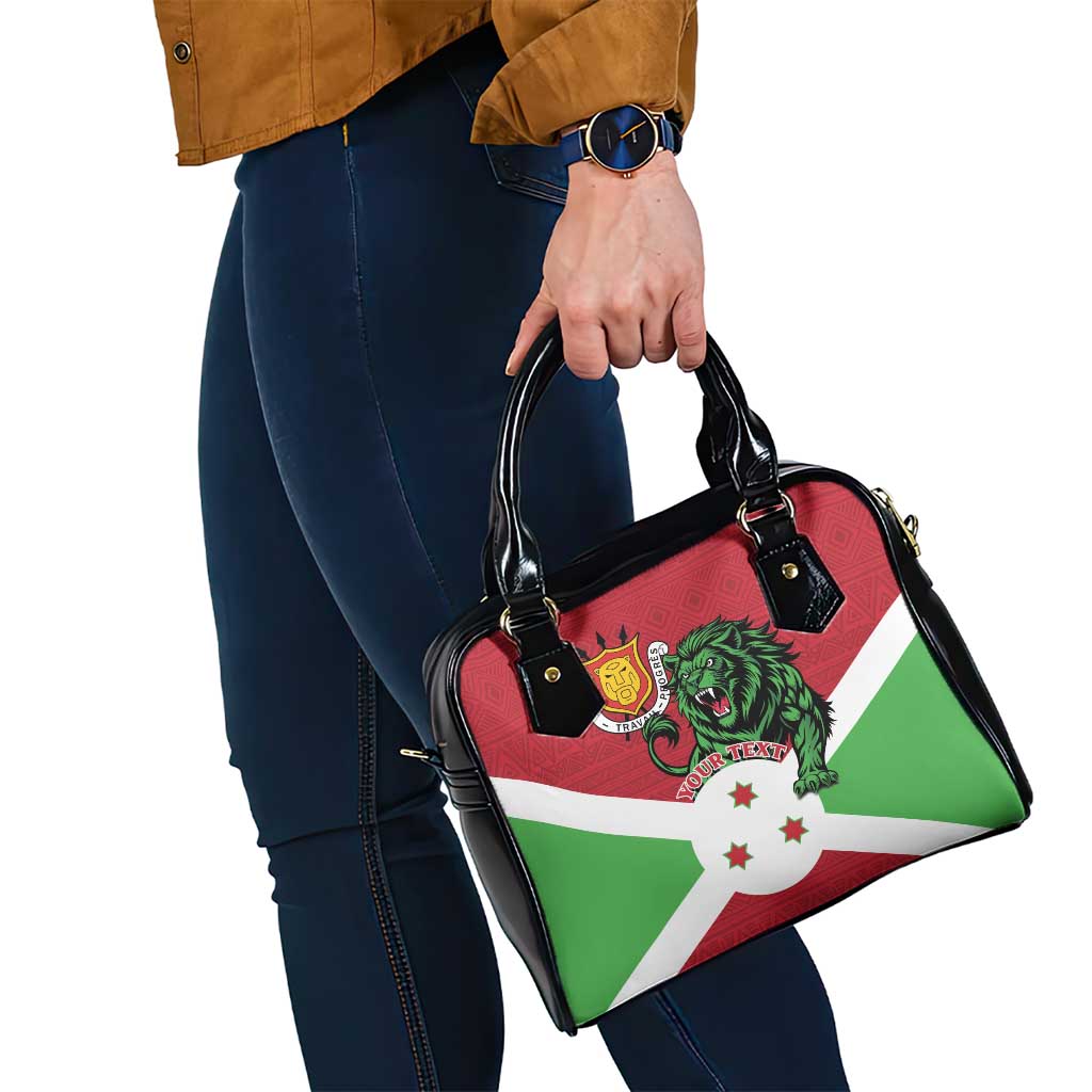 Personalized Burundi Shoulder Handbag Lion and Coat Of Arms - Flag Style LT15