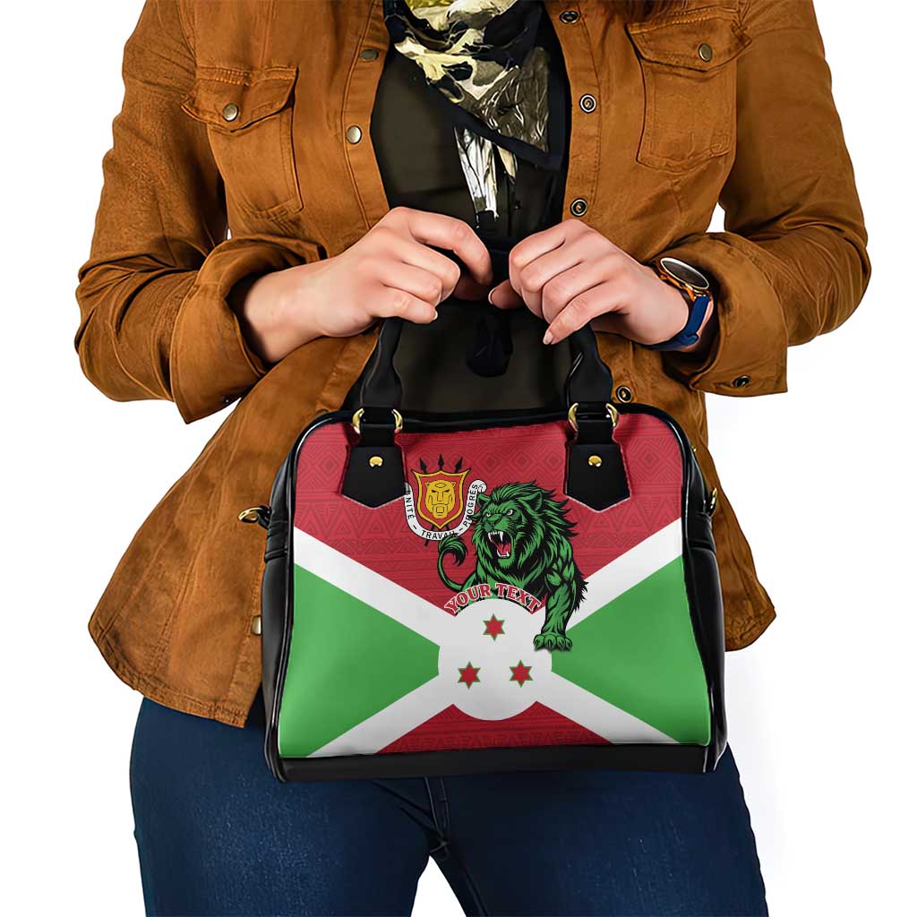 Personalized Burundi Shoulder Handbag Lion and Coat Of Arms - Flag Style LT15