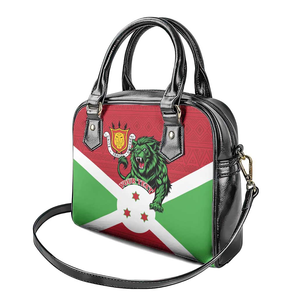 Personalized Burundi Shoulder Handbag Lion and Coat Of Arms - Flag Style LT15