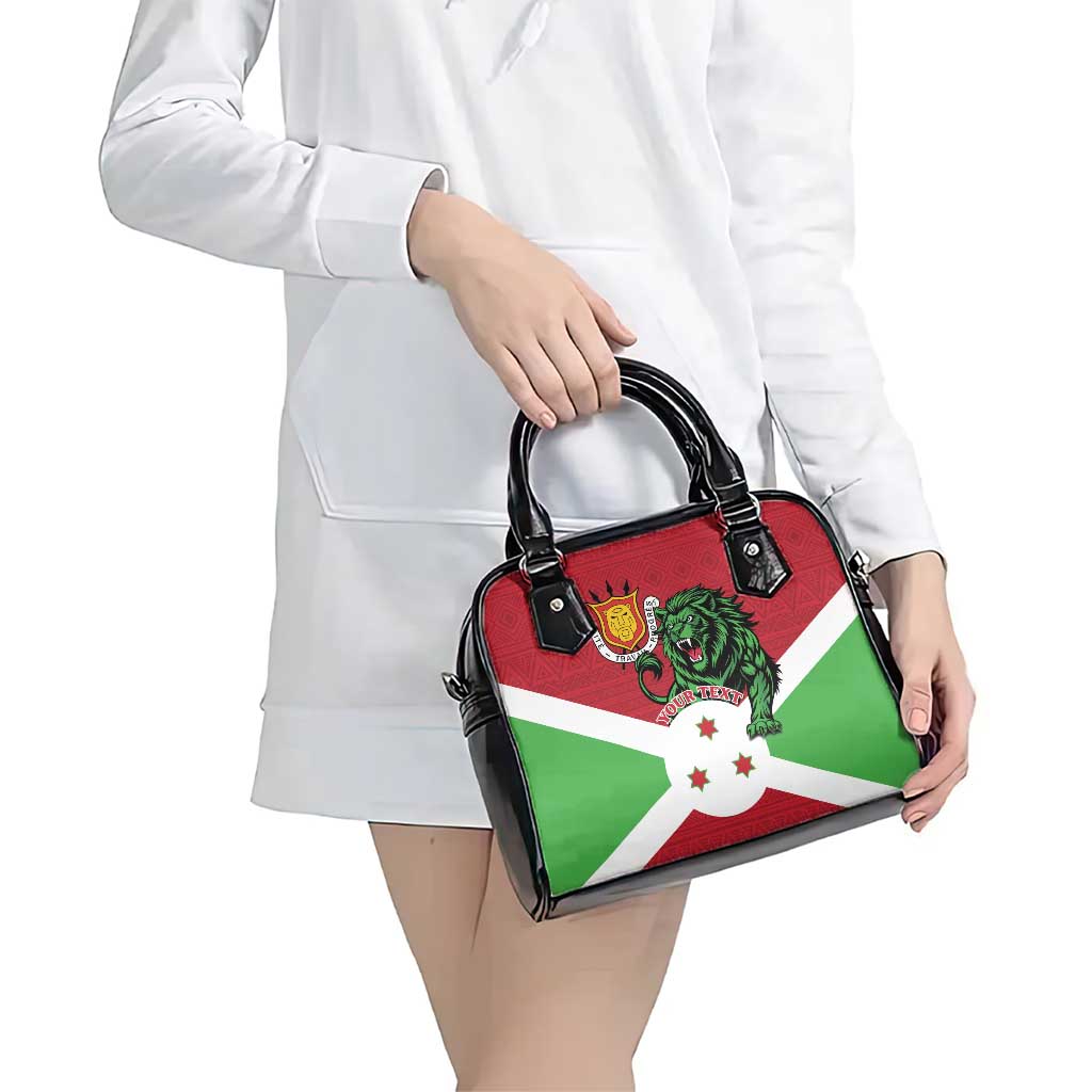 Personalized Burundi Shoulder Handbag Lion and Coat Of Arms - Flag Style LT15