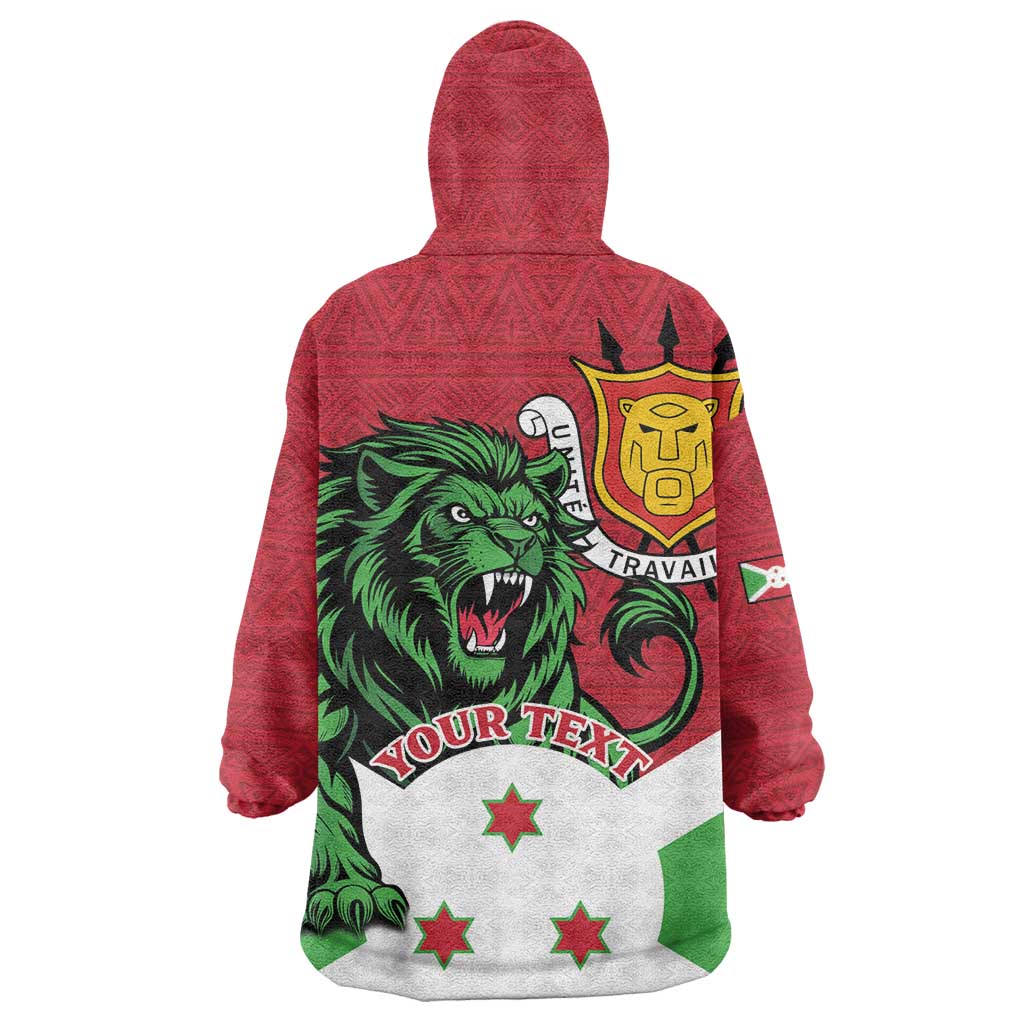 Personalized Jamhuri ya Burundi Wearable Blanket Hoodie Lion With Coat Of Arms - Flag Style LT15
