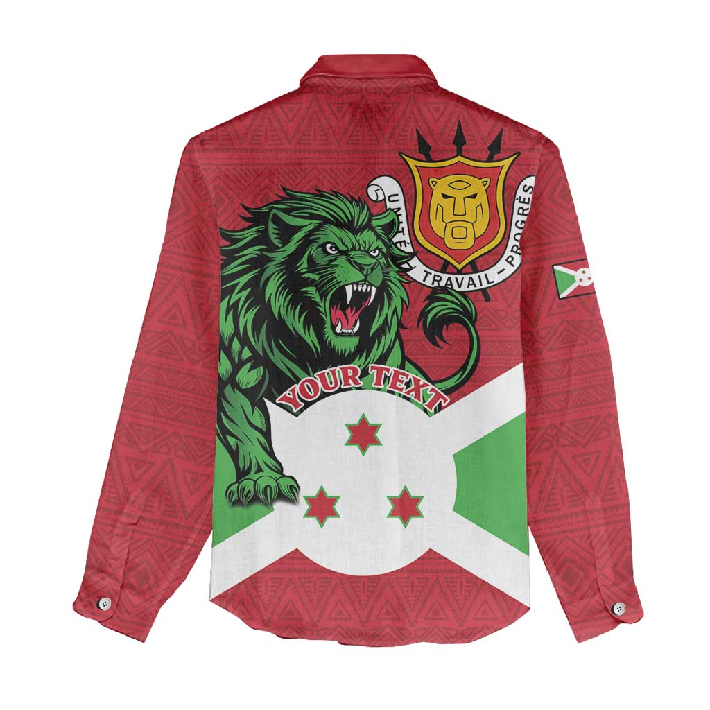 Personalized Jamhuri ya Burundi Women Casual Shirt Lion With Coat Of Arms - Flag Style LT15