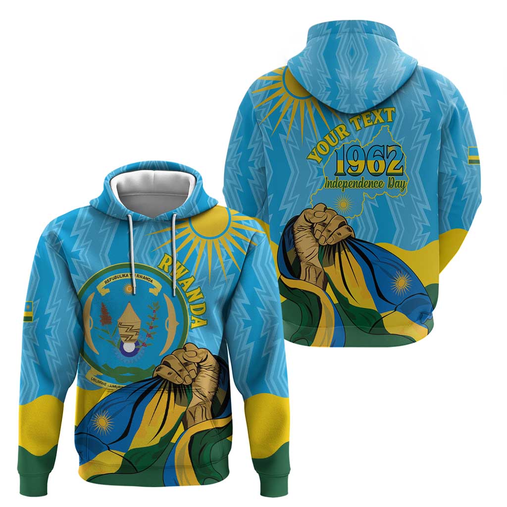 Personalized Rwanda Independence Day Hoodie Coat Of Arms Imigongo Pattern LT15