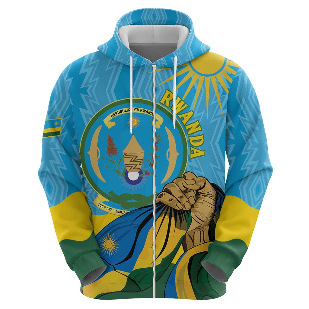 Personalized Rwanda Independence Day Hoodie Coat Of Arms Imigongo Pattern LT15