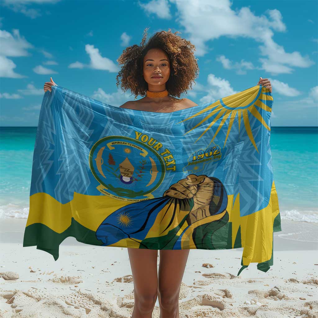 Personalized Happy Rwanda Independence Day Sarong Coat Of Arms With Map LT15