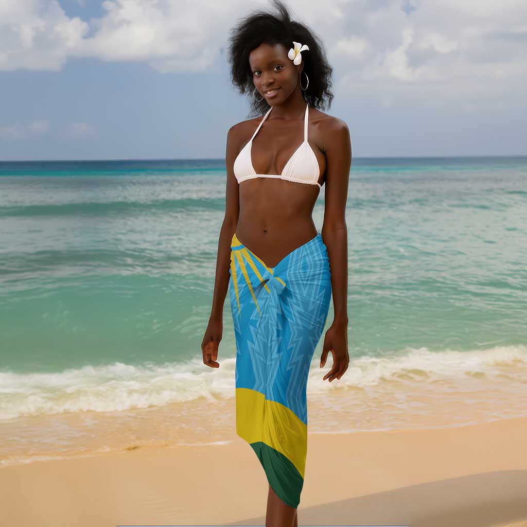 Personalized Happy Rwanda Independence Day Sarong Coat Of Arms With Map LT15