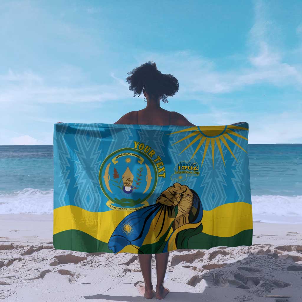Personalized Happy Rwanda Independence Day Sarong Coat Of Arms With Map LT15