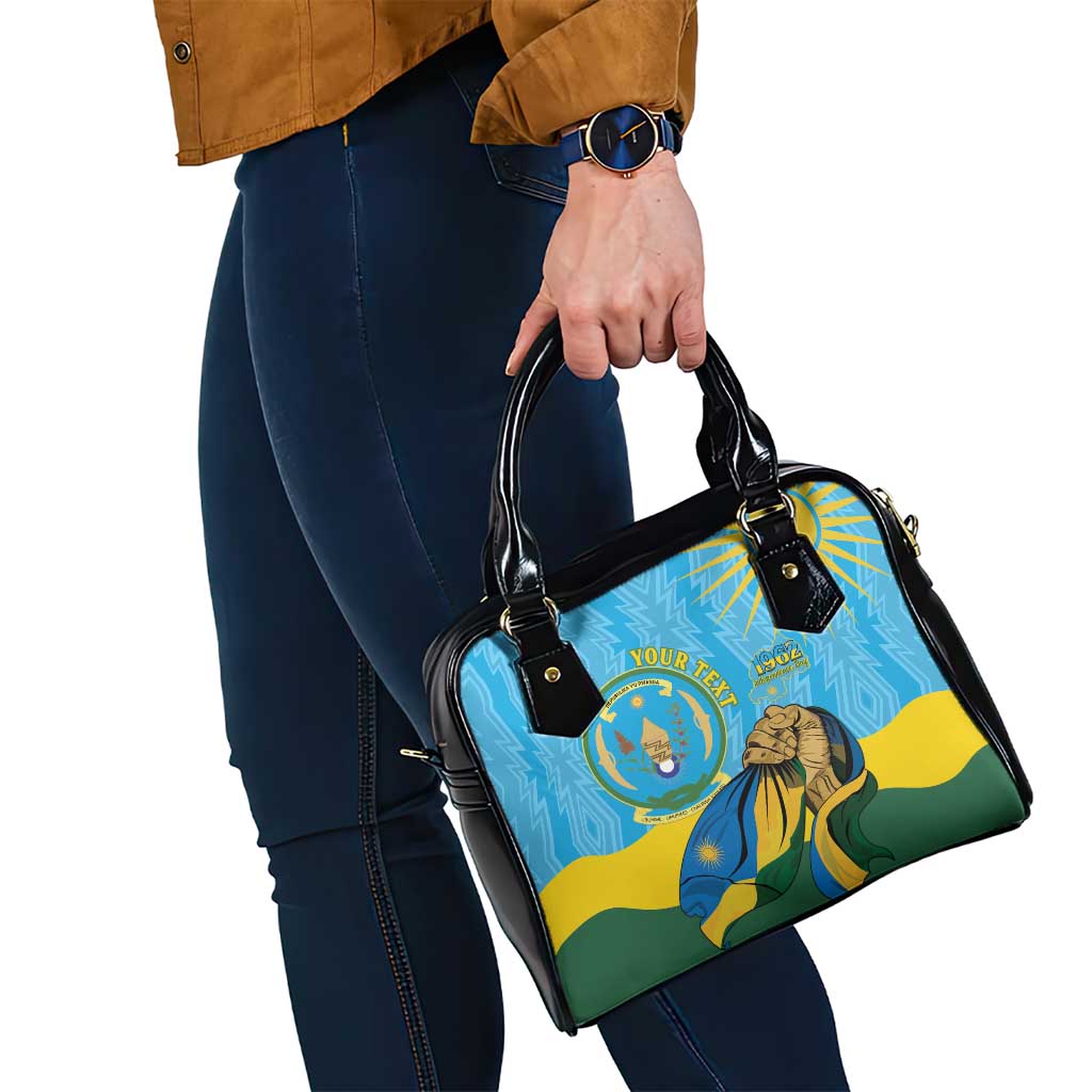 Personalized Rwanda Independence Day Shoulder Handbag Coat Of Arms Imigongo Pattern LT15